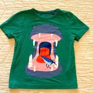 Mini Boden hippopotamus vinyl shirt
